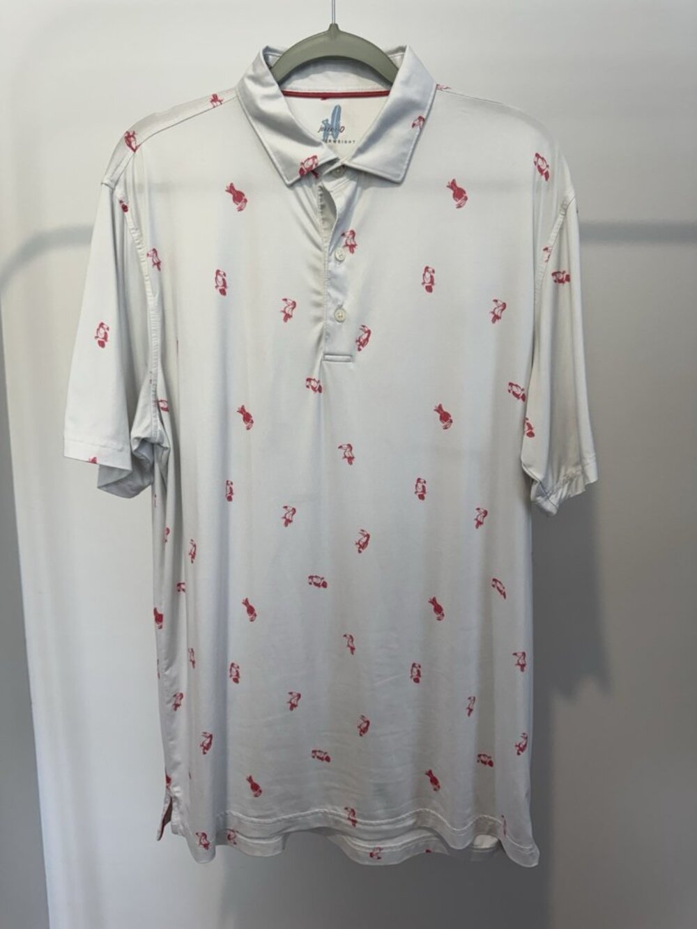 Johnnie-O Featherweight Golf Polo Men's Large White Stretch UPF 50